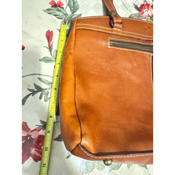 Patricia Nash Leather Poppy Tote Bag Tan Italian-Style Handbag - Picture 11 of 12